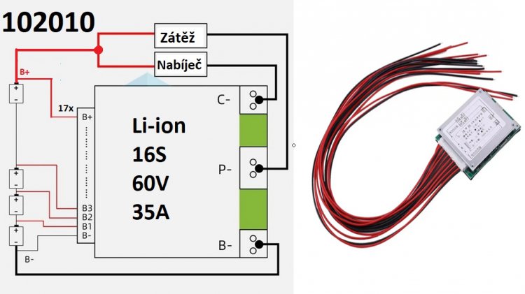 Balancer BMS 16S 60V 35A Li-ion - Kliknutm na obrzek zavete