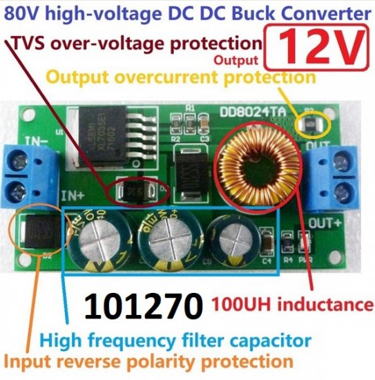 Mni step DOWN DC 14-80V na 12V - Kliknutm na obrzek zavete