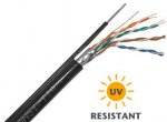 Kabel FTP venkovní, stíněný, závěsný, drát, UV odolný, metráž