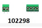 Svorka terminl do PCB pod roubek rozte 2,54mm 2 nebo 4 piny