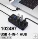 HUB 2.0 + 3.0 4 port monost ext. napjen 5V jack 3,5/1,35 mm
