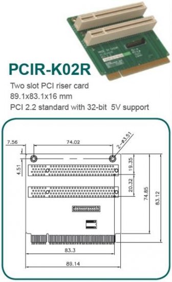 Riser redukce PCI -> 2xPCI nad MB, 32 bit - Kliknutm na obrzek zavete