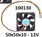 Ventilátor 50x50x10 - 12V 0,1A - 3-pin měření otáček konektor PC