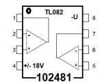TL082 operan zesilova SOP8 4Mhz 7-36V, dvojit, r. to rail