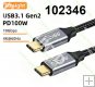 Kabel USB 3.2 C male - C male 50cm 10GBit 100W
