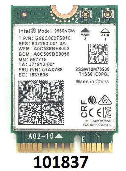 WiFi Karta do NB Intel 9560 - a 1,73 Gb/s (5 GHz) - Kliknutm na obrzek zavete