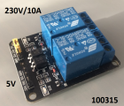 ARDUINO modul 2x rel 250V/10A ovldn 5V