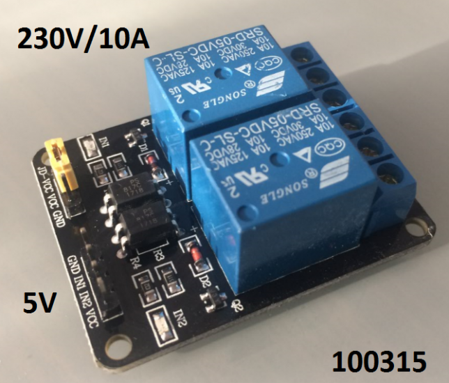 ARDUINO modul 2x rel 250V/10A ovldn 5V - Kliknutm na obrzek zavete