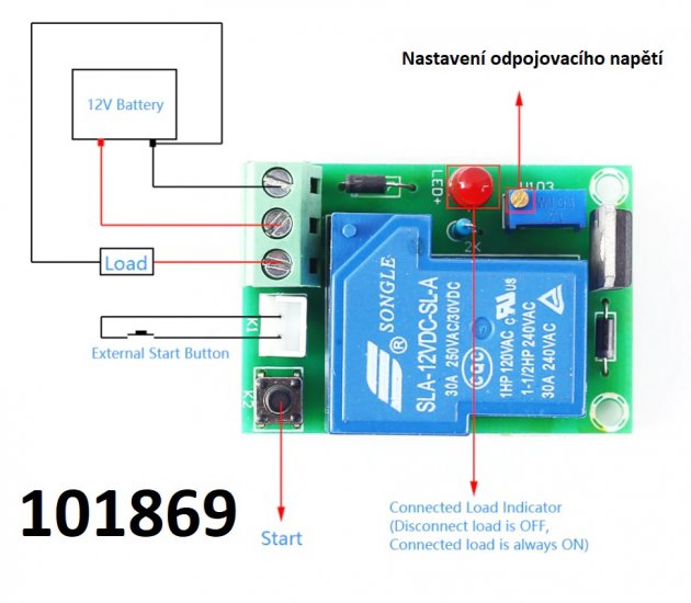 Odpojova baterie akumultoru pi podpt 10,5V 30A automatick - Kliknutm na obrzek zavete