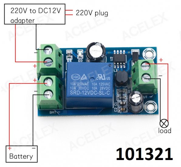 Pipojova baterie pi vpadku zdroje 12V 24V 36V 48V 10A - Kliknutm na obrzek zavete