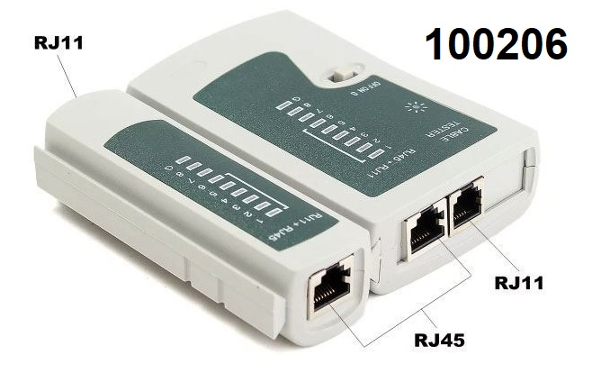 Tester kabelu UTP FTP s RJ45 mini digitln baterie 9V - Kliknutm na obrzek zavete