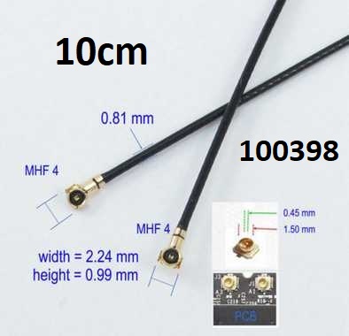 Pigtail MHF4 to MHF4 10cm kabel 0,81mm, max. 6GHz - Kliknutm na obrzek zavete