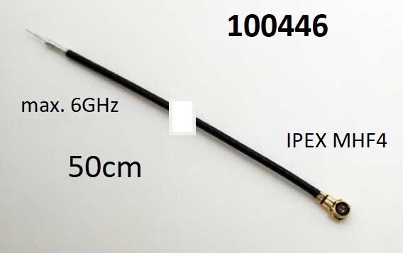 Pigtail MHF4 - voln konec, 0,81mm, 50cm, max. 6GHz - Kliknutm na obrzek zavete
