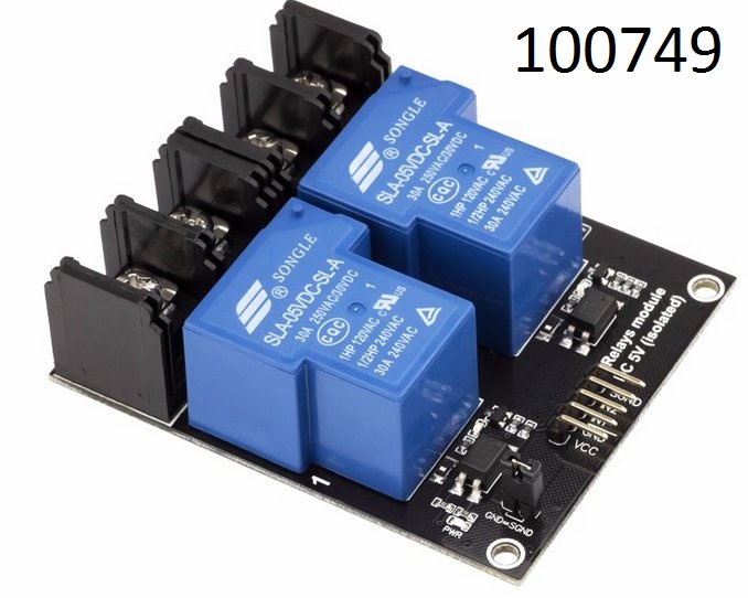 ARDUINO modul 230V/30A ovldn 5V opto-oddlen 2x rel - Kliknutm na obrzek zavete