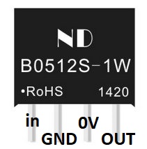 Mni DC/DC 1W izolovan 5V na 12V B0512 B0512S - Kliknutm na obrzek zavete