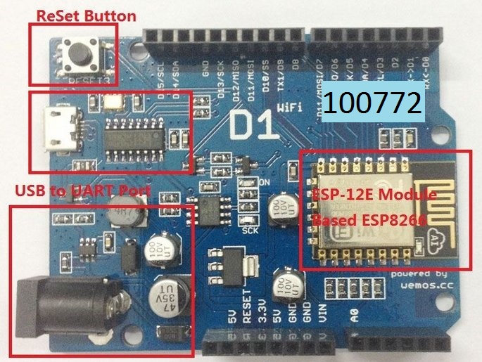 ARDUINO modul WIFI ESP8266 - WEMOS D1 ESP-12E - Kliknutm na obrzek zavete