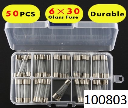 Pojistka trubikov sklenn 6x30 mm sada F0,5 - 30A 9 hodnot - Kliknutm na obrzek zavete