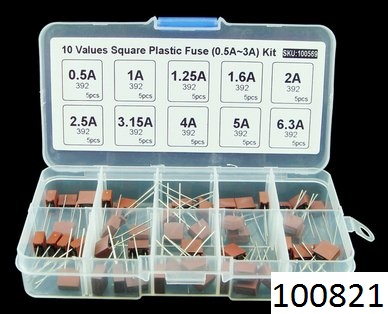 Pojistka plast boxovan sada drtov vvod 0,5 - 6,3A, po 10 ks - Kliknutm na obrzek zavete