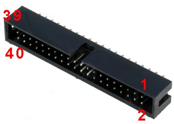 Konektor 40 pin ( 2x20 pin ) samec male do PCB se zmkem - Kliknutm na obrzek zavete