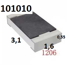 Rezistor 0 Ohm 1206 3x1,6x0,54mm - Kliknutm na obrzek zavete