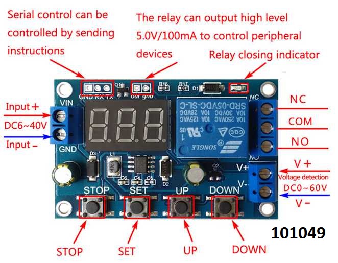 Odpojova baterie pi podpt 10,5V pept automatick voltmetr - Kliknutm na obrzek zavete