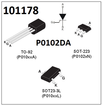 Tyristor P0102DA TO-92 max. 0,8A 400V - Kliknutm na obrzek zavete