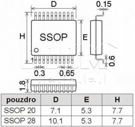 Pouzdro SSOP-20 - rozmry - neprodejn - Kliknutm na obrzek zavete