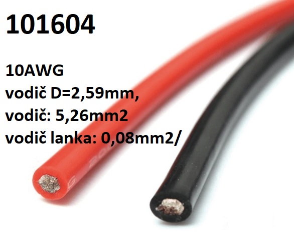 Kabel 10AWG AWG10 extra elastick silikon pr rud / ern - Kliknutm na obrzek zavete