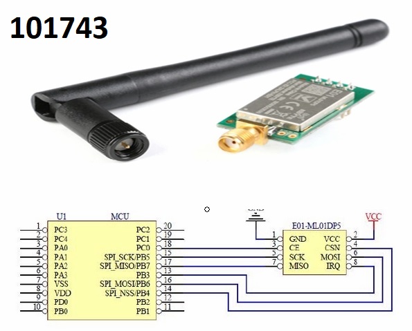 ARDUINO obousmrn RX/TX 2,4GHz s dlouhm dosahem v. antny - Kliknutm na obrzek zavete