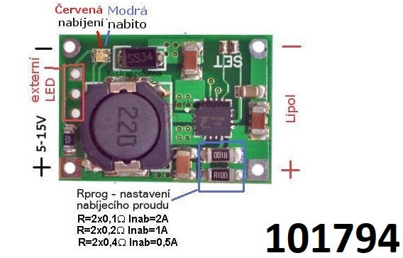 Nabjeka lnku Li-ION modul na PCB - Kliknutm na obrzek zavete