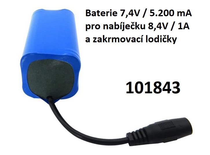 Baterie pro zavec lodiku 5.200mAh 7,4V s konektorem - Kliknutm na obrzek zavete