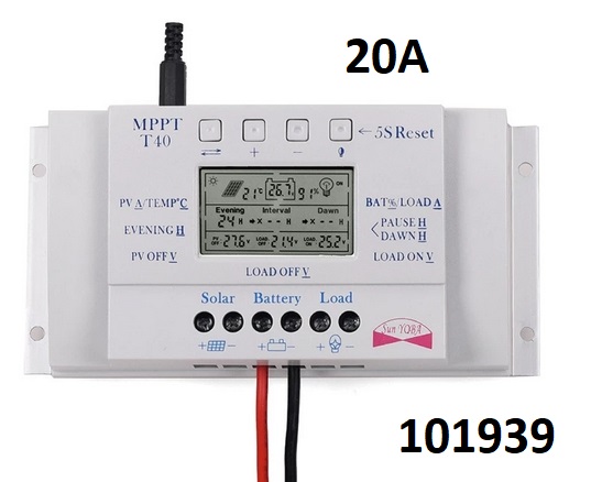 Solrn regultor nabjen MPPT i PWM 20A s LCD - Kliknutm na obrzek zavete