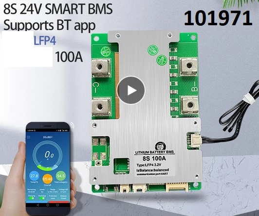 Balancer SMART BMS 8S Lifepo4 24V 100A BT - Kliknutm na obrzek zavete