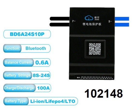 JK BMS 8S-24S 100A balancer 0,6A Lion Lifepo4 LTO Android Apple - Kliknutm na obrzek zavete