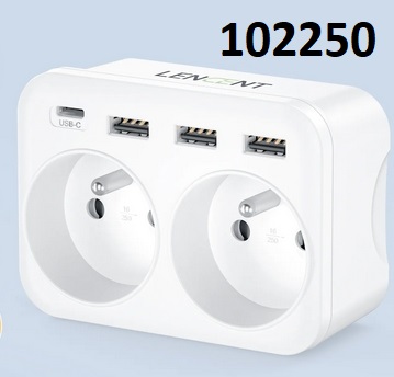 Rozdvojka 230V 1 na 2 a 4x USB nabjeka 5V 2,4A - Kliknutm na obrzek zavete