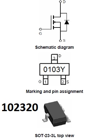 MOSFET 0103Y N-CH 100V 3A SOT-23 - Kliknutm na obrzek zavete