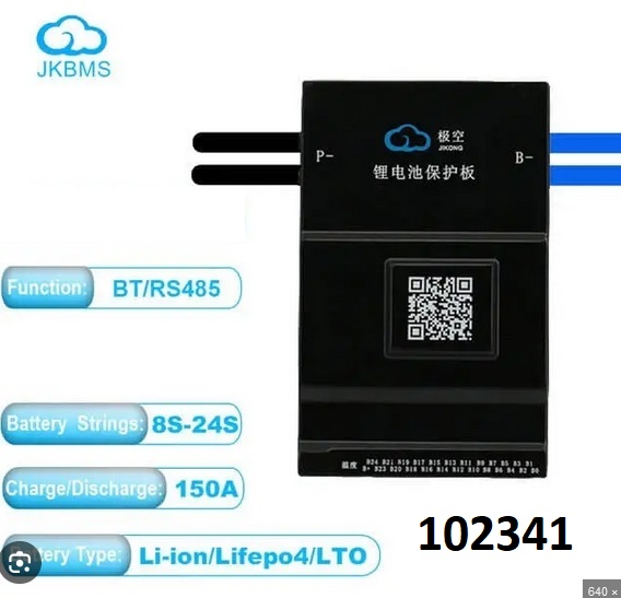 JK BMS 8S-24S 150A balancer 0,6A Lion Lifepo4 LTO Android Apple - Kliknutm na obrzek zavete