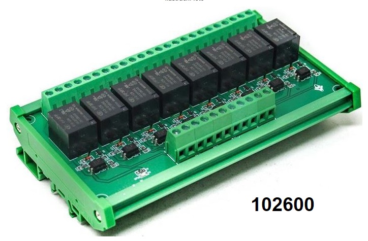 Rel modul 8x rel s optolenem spnn UCC i GND 24V rel 230V - Kliknutm na obrzek zavete