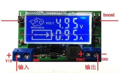 Mni step DOWN DC/DC z 5-23V to 0 - 15V 3A A-Voltmetr LCD - Kliknutm na obrzek zavete