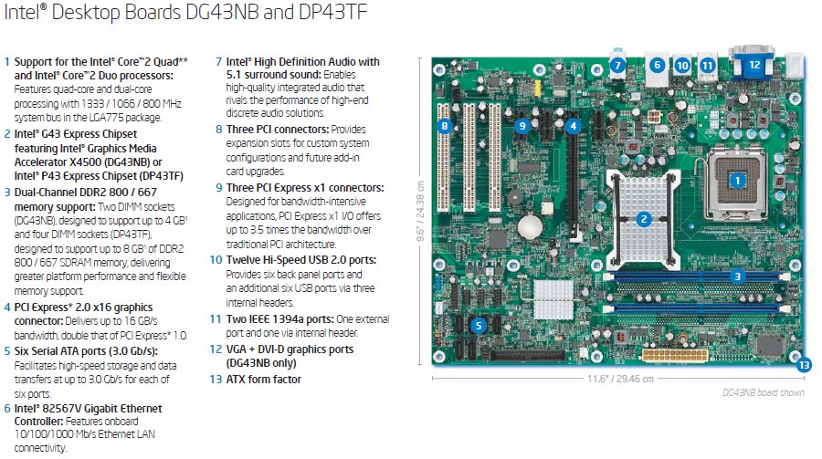 ATX MB INTEL DG43NB 3xPCI LGA775 ATX MB INTEL DG43NB 3xPCI LGA775
