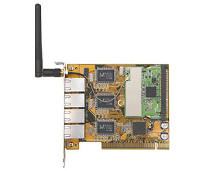 Karta PCI - 4xLAN+1xminiPCI - Kliknutm na obrzek zavete
