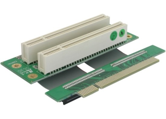 Riser redukce PCI -> 2xPCI nad MB OP-122J s plochm kabelem - Kliknutm na obrzek zavete